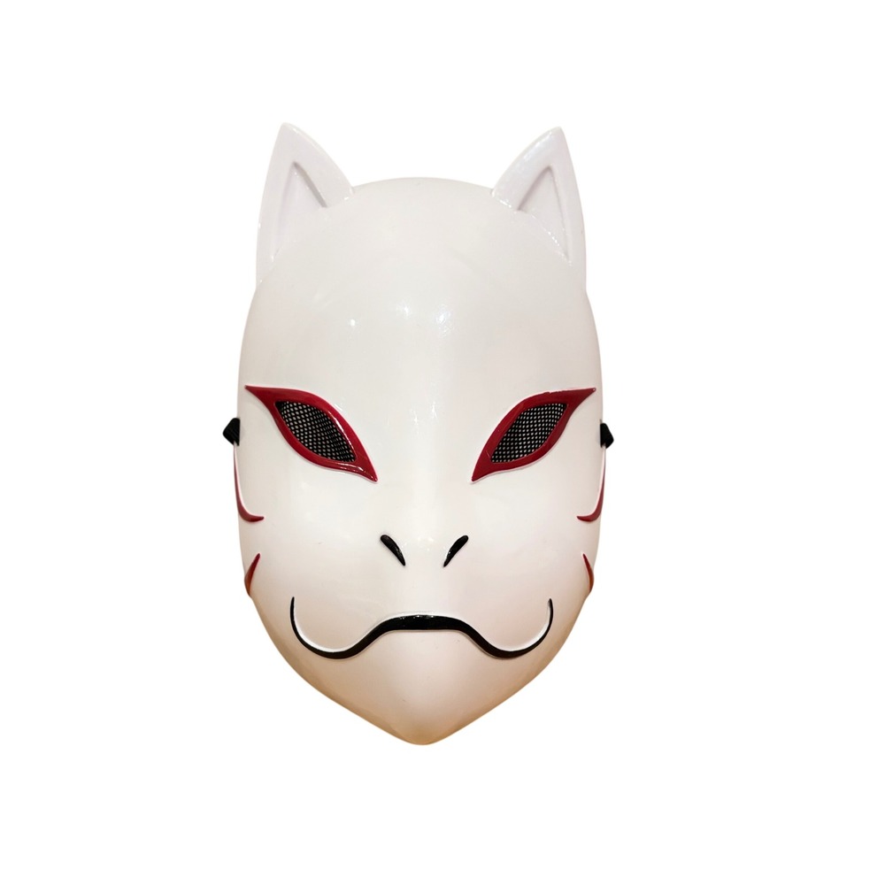 Naruto Anbu Black Ops Fox Mask WhiteRed Official Cosplay Anime Costume Accessory
